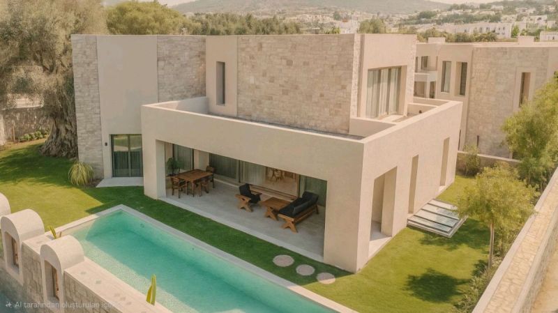 Bodrum Konacıkta Satılık özel havuzlu geniş bahçeli 4+1 sıfır villalar
